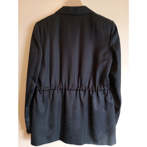 Theory Liquid Twill Drape Jacket Navy Size 4 NWT $475 Blazer Drawstring Waist - Picture 7 of 16